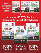 Load image into Gallery viewer, Disha's 183 New Syllabus Chapter-wise & Topic-wise JEE Main Physics, Chemistry & Mathematics (2025 - 2002) Previous Year Solved Papers 9th Edition | JEE Mains PYQ Books for 2026 | 100% Solutions