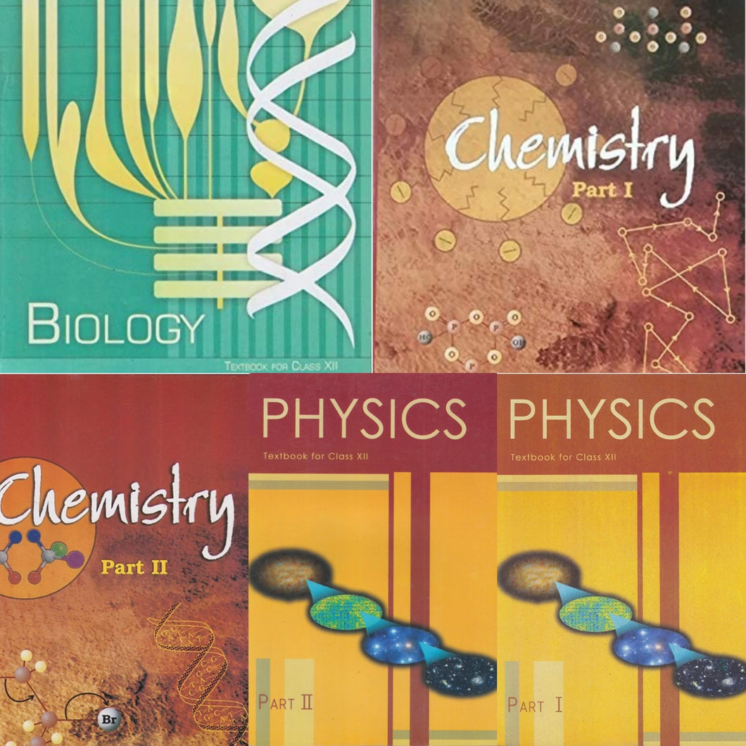 NCERT Physics, Chemistry, Biology (PCB) Books Set (5 Books) for Class 12 (English Medium) - latest edition as per NCERT/CBSE