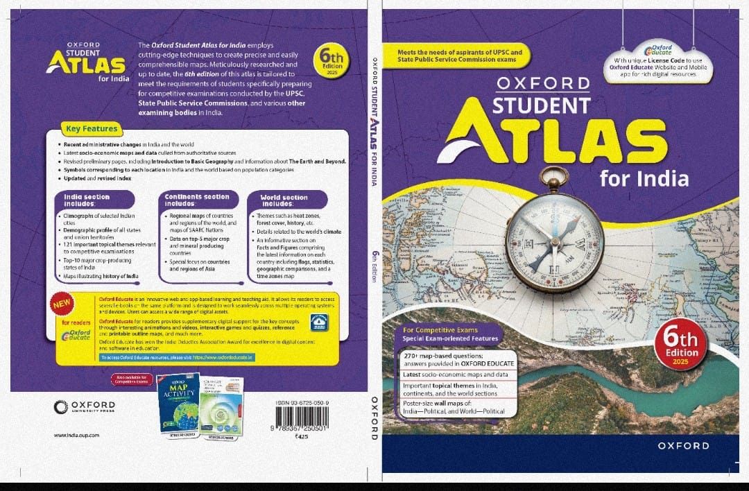 Oxford Atlas Blackswan Atlas In Hindi Ninth Edition World Atlas