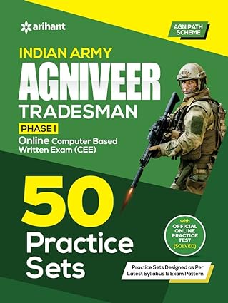Indian Army Agniveer Tradesman Phase 1 Exam 50 Practice Sets-2024