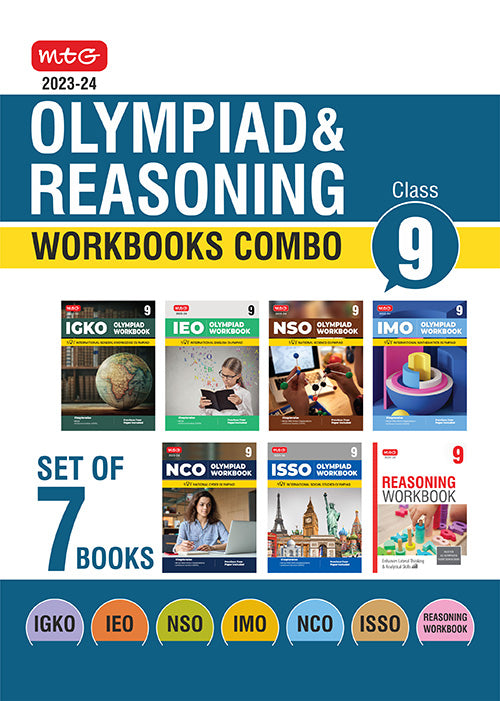 MTG Class 9: Work Book and Reasoning Book Combo for NSO-IMO-IEO-NCO-IGKO-ISSO