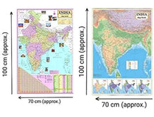 Load image into Gallery viewer, India &amp; World Map ( Both Political &amp; Physical ) with Constitution of India Chart| Set Of 5 | Useful for UPSC and other exams
