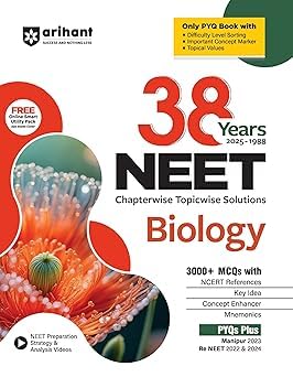 ARIHANT 38 YERAS NEET CHAPTER WISE TOPICWISE SOLUTIONS BIOLOGY 3000+ MCQs WITH | NCERT REFERENCES IN ENGLISH