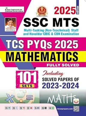 SSC MTS TCS PYQs Mathematics Solved Papers Total 101 PYQs 2025 Edition (English Medium)(5454)
