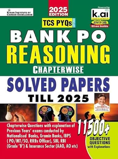 Kiran Bank PO Reasoning Chapterwise Solved Papers 1999 Till Date 2025 Edition TCS PYQs Covered 11300+ Objective Questions (English Medium) (5494)