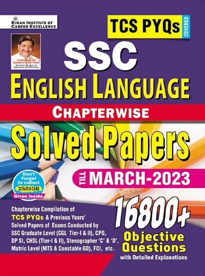Ssc Tcs Pyqs English Language Chapterwise Solved Papers 16500+ Till-2022 (Detailed Explanations)
