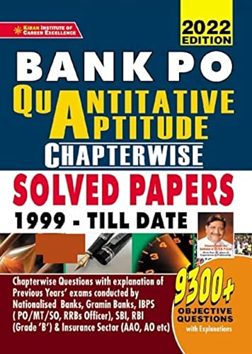 Kiran Bank Po Quantitative Aptitude Chapterwise Solved Papers 1999 Till Date 9300+ Objective Question (English Medium) (3718)