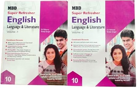 MBD Super Refresher English Language & Literature, Class 10, Volume 1 & 2 Set, NCERT Based NEW EDITION 2026
