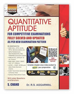 RS Aggarwal Quantitative Aptitude New Revised Edition 2025 (40 Videos | 2000+ Solved Examples | 10000+ Practice Questions) Competitive Examinations For All Government and Entrance Exams (Banking, SSC, Railway, Police, Civil Service)