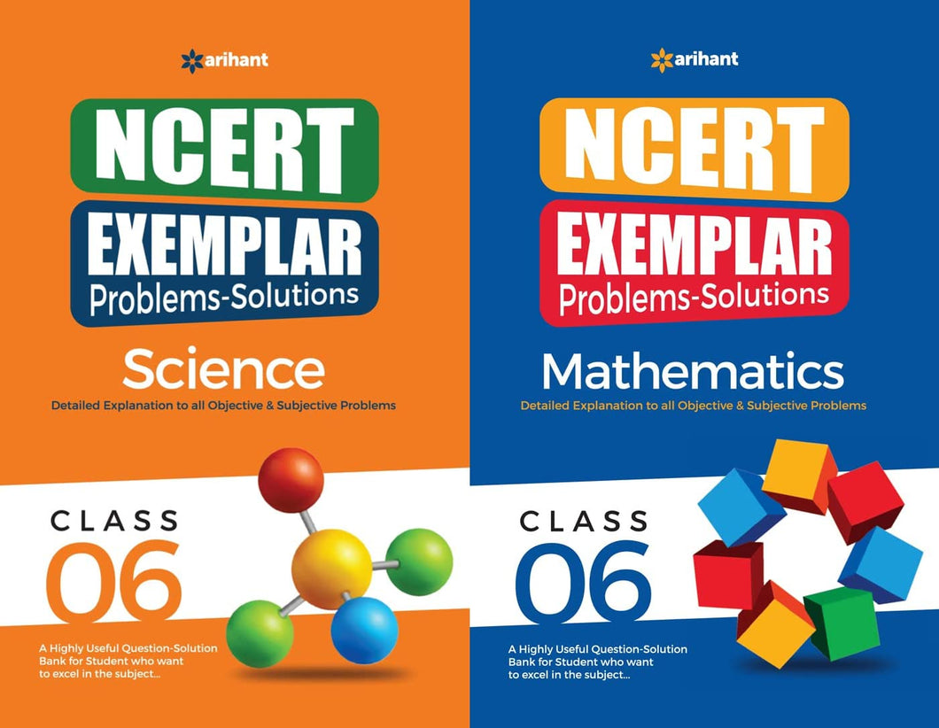 Arihant NCERT Exempler Problems-Solutions - Class 6th - Science + Mathematics - Set of 2 Books - 2023-24