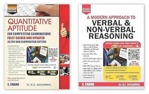 RS Agarwal - Quantitative Aptitude + Verbal/Non-Verbal Reasoning - Combo Set of 2 Books - with QR for Online Resources + QR for Mock Test + Video Content - For 2025 Exams