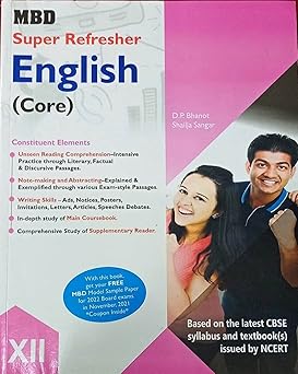 MBD Super Refresher English Core Class 12 Guide Book, Based on CBSE NCERT Syllabus New Edition 2026