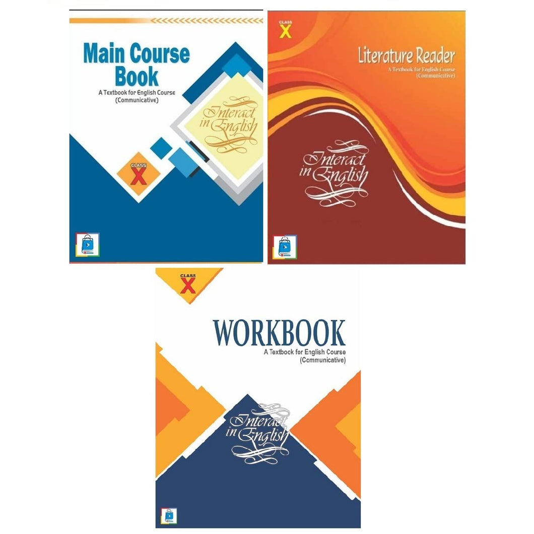 Interact in English Literature + Main Course Book (MCB) + Workbook For class 10 | A textbook for English course (Communicative) - Combo Set of 3 Books For Class X
