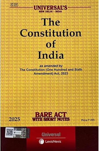 The Constitution of India, Bare Act 2025 with Short Notes | Universal's |