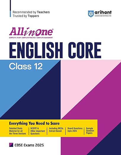 All In One English Core class 12th Based On Latest NCERT For CBSE Exams 2025 | Mind map in each chapter | Clear & Concise Theory | Intext & Chapter Exercises | Sample Question Papers