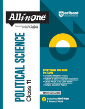 Load image into Gallery viewer, Arihant All in One Political Science Class 11 for CBSE Exams 2025-26 | Revised Edition as per latest syllabus | Simplified Theory, All Types of Exam Pattern Questions, CBQs, MCQs, A-R, Case Based, Sample Question Papers, Mind Maps, &amp; Project Work
