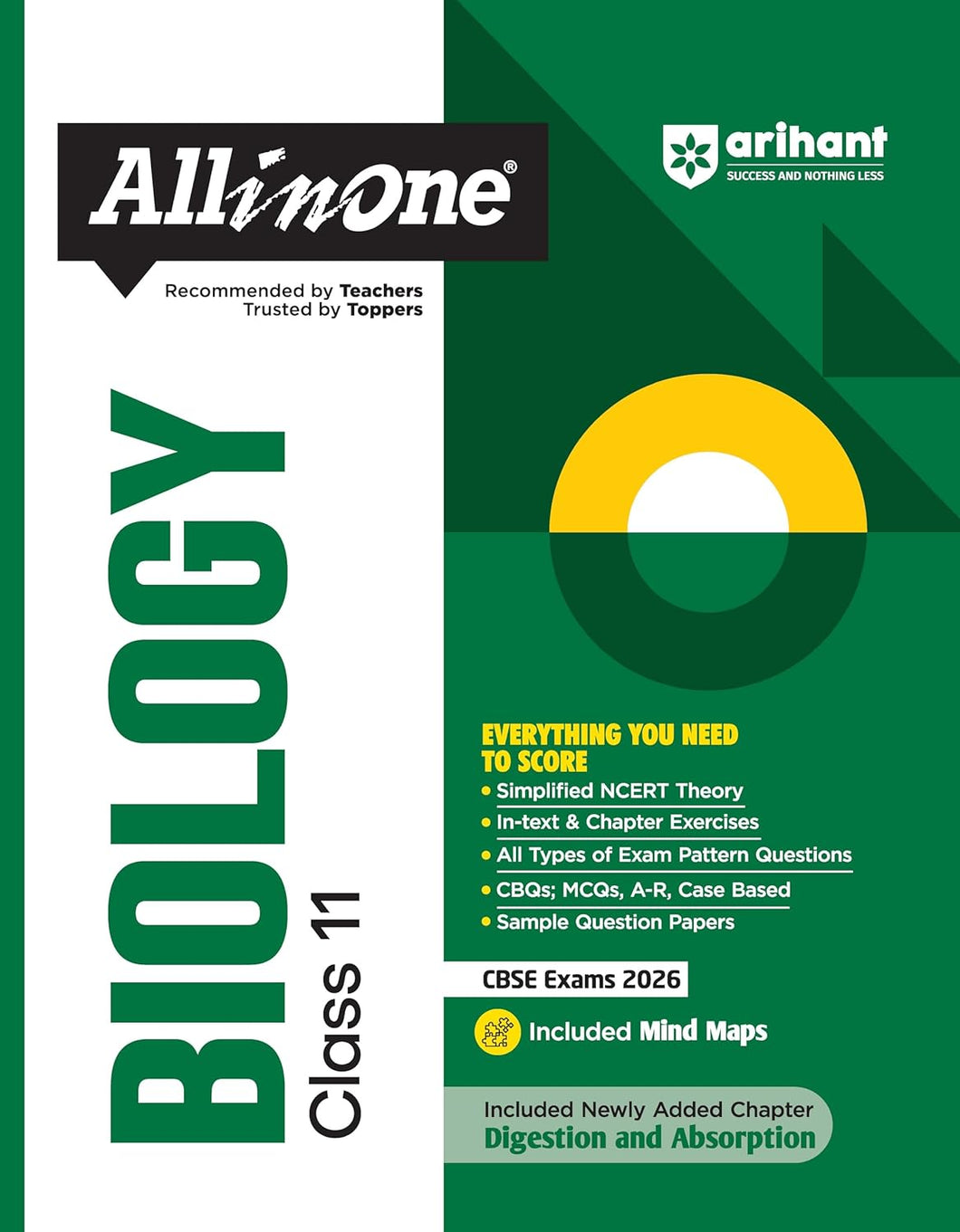 Arihant All in One Biology Class 11 for CBSE Exams 2025-26 | Revised Edition as per latest syllabus | Simplified Theory, In Text & Chapter Exercises, All Types of Exam Pattern Questions, CBQs, MCQs, A-R, Case Based, Sample Question Papers, Mind Maps