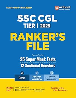 Arihant SSC CGL Tier 1 2025 Ranker’s File | 25 Super Mock Tests + 12 Sectional Boosters | Performance Analysis, Time Alerts, Revision Notes & Cheat Sheets | English Medium