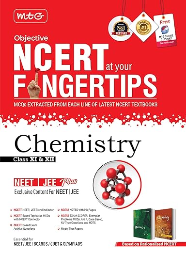 MTG Objective NCERT at your FINGERTIPS Chemistry - NCERT NEET/JEE Trend Indicator, Notes with HD Pages, Exam Archive & MCQs | NEET-JEE Books (Based on NCERT Latest Pattern for 2025 Exam)