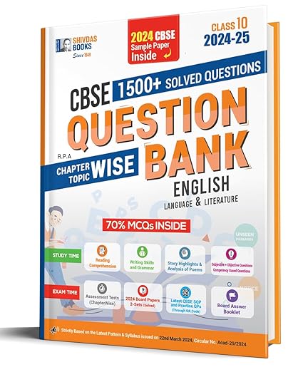 Shivdas CBSE Class 10 English Language and Literature Chapterwise Solved Question Bank with MCQs and 5 CBSE Sample Papers for 2025 Board Exam (2024-25)