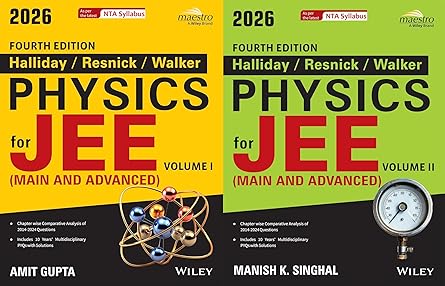 Wiley's Maestro Series: Physics for JEE Main and Advance - Halliday / Resnick / Walker - Vol 1 & 2 - Combo Set of 2 Books [ORIGINAL BOOKS-TOP GRADE PAPER & PRINT] -for 2026 Exams