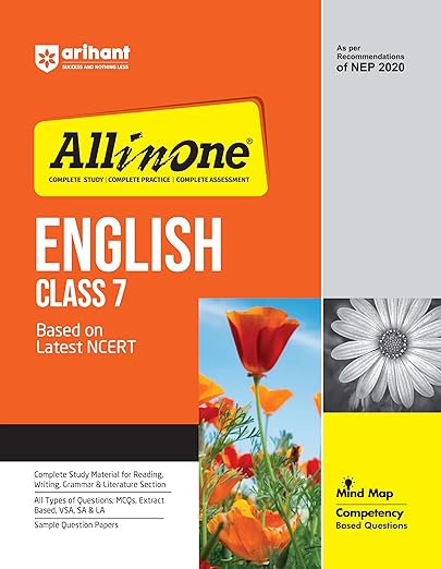 Arihant All In One English Class 7th Based On Latest NCERT For CBSE Exams 2025 | Mind map | All type of Questions, MCQs, Extract Based, VSA, SA & LA
