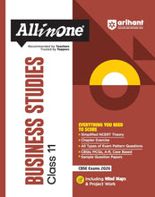 Load image into Gallery viewer, Arihant All in One Business Studies Class 11 for CBSE Exams 2025-26 | Revised Edition as per latest syllabus | Simplified Theory, All Types of Exam Pattern Questions, CBQs, MCQs, A-R, Case Based, Sample Question Papers, Mind Maps, &amp; Project Work
