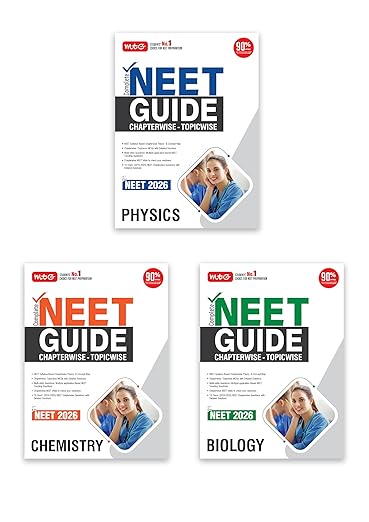 MTG Complete NEET Guide Physics, Chemistry & Biology Book For 2026 Exam - NEET Syllabus Based Chapterwise Theory, Topicwise MCQs & Concept Map | 10 Previous Years PYQs with Detailed Solutions (Set of 3)