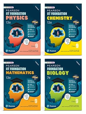 Pearson IIT Foundation' 25 Class 9 Physics Chemistry Mathematics Biology (Set of 4) | For NEET, JEE, NTSE & Olympiad Exams | JEE Practice Questions | Free Access to Online Assessments, Video Solutions & Interactive Tests