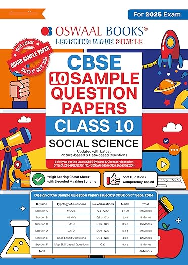 Oswaal CBSE Sample Question Papers Class 10 Social Science Book