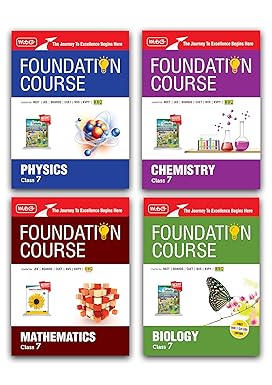 MTG Foundation Course Class 7 Physics, Chemistry, Mathematics & Biology Book (Set of 4 Books) For IIT JEE, NEET, NSO Olympiad, CUET, NVS, KVPY & Boards 2026 Exam | Newly Added Chapters of Latest NCERT