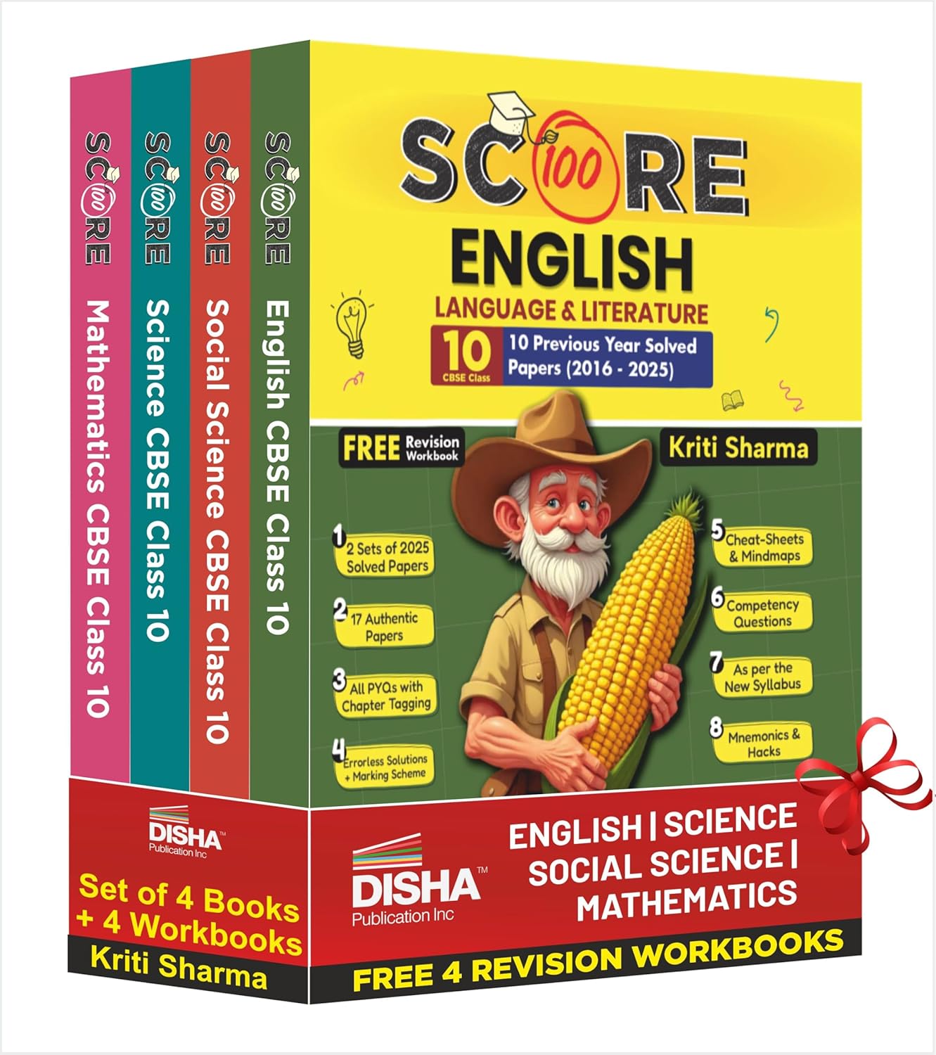 Disha (Set of 4 Books) Score 100 Science, Mathematics, Social Science ...