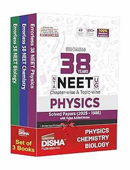 Disha Errorless 38 Years NTA NEET (UG) Chapter-wise & Topic-wise Physics, Chemistry & Biology PYQ (2025 - 1988) Books 20th Edition | Solved Papers | New NCERT Syllabus | Errorless Physics NEET 2026