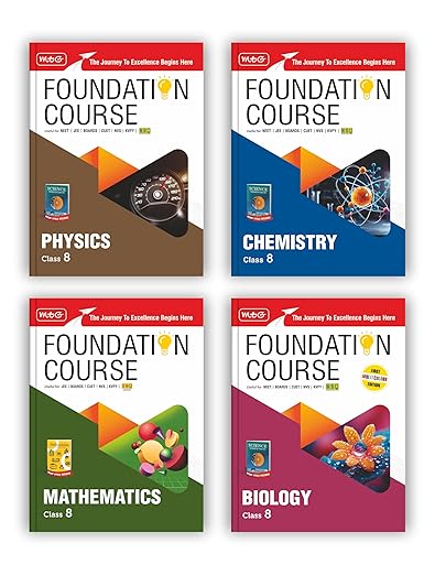 MTG Foundation Course Class 8 Physics, Chemistry, Mathematics & Biology Book (Edition 2025) (Set of 4 Books) For IIT JEE, NEET, NSO Olympiad, CUET, NVS, KVPY & Boards Exam | Based on NCERT Latest