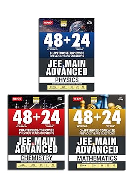MTG 48 + 24 Years JEE Main (2025-2002) and JEE Advanced (2025-1978) Chapter-wise Topic-wise Previous Years Solved Papers Physics Chemistry & Mathematics (Set of 3 Book) | PYQ Question Bank For 2026 Exam