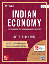 Load image into Gallery viewer, Indian Economy by Nitin Singhania (IAS) | 6th edition | Civil Services Exam - Prelims, Mains | State PSCs exams/ PCS exams | Chapter-wise Previous Years&#39; Questions (2010-24) | pluck-out chart | Updated Economic Survey 2024-25 &amp; Union Budget 2025-26
