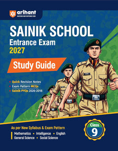 Arihant AISSEE Sainik School Class 9 Entrance Exam 2027 | Complete Study Guide | Quick Revision Notes, Practice MCQs & PYQs (2018–2026) | As per New Syllabus | English Medium - Booksfy
