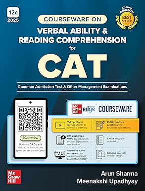 Courseware on Verbal Ability & Reading Comprehension for CAT 2025-26 by Arun Sharma | 12th edition | VARC | CAT/MBA entrance exam book with Solved Previous Years' Papers (2021-2024) PYQs | 150+ Online Conceptual Videos | 2500+ Solved Practice Questions |