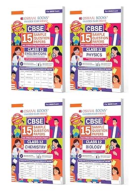 CBSE Sample Question Papers Class 12 English, Physics, Chemistry & Biology (Set of 4 Books) (For Board Exams 2026)