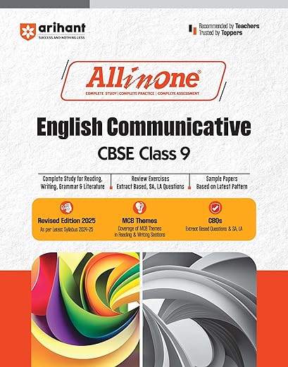 All In One English Communicative CBSE Class 9th Based On Latest NCERT For CBSE Exams 2025 | Mind map in each chapter | Clear & Concise Theory | Intext & Chapter Exercises | Sample Question Papers