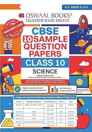 Oswaal CBSE Sample Question Papers Class 10 Science Book