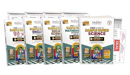 Educart CBSE Sample Paper Class 10 2025-26 - Science, Mathematics Standard, Social Science, English & Hindi A (Based on latest CBSE Sample Papers Released on 30-07-25) Set of 5 Books For 2026 Board Exam