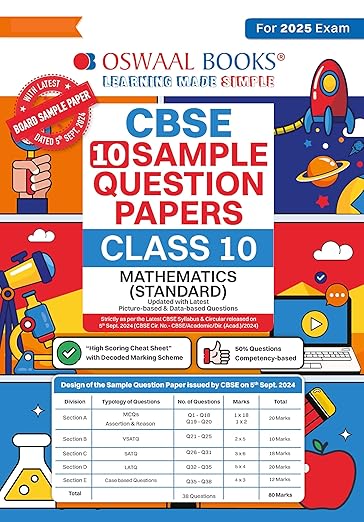 Oswaal CBSE Sample Question Papers Class 10 Mathematics Standard Book