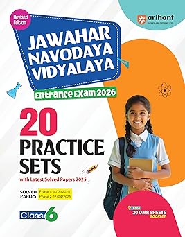 Arihant Jawahar Navodaya Vidyalaya Class 6 Entrance Exam 2026 | 20 Practice Sets with Latest 2025 Solved Papers | Revised Edition | JNVST Preparation Book | English Medium