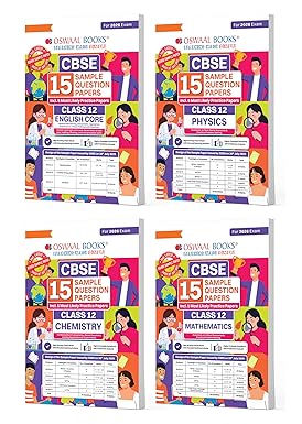 CBSE Sample Question Papers Class 12 English, Physics, Chemistry & Mathematics (Set of 4 Books) (For Board Exams 2026)