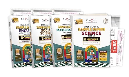 Educart CBSE Sample Paper Class 10 2025-26 - Science, Mathematics Standard, Social Science & English (Based on latest CBSE Sample Papers Released on 30 July 2025) Set of 4 Books For 2026 Board Exam