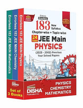 Load image into Gallery viewer, Disha&#39;s 183 New Syllabus Chapter-wise &amp; Topic-wise JEE Main Physics, Chemistry &amp; Mathematics (2025 - 2002) Previous Year Solved Papers 9th Edition | JEE Mains PYQ Books for 2026 | 100% Solutions
