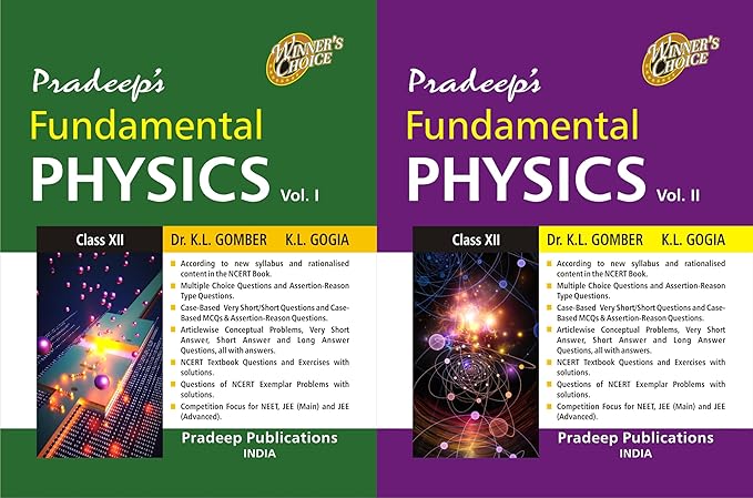 Pradeep's Fundamental Physics for Class 12 (Vol. 1 & 2) Examination 2024-25