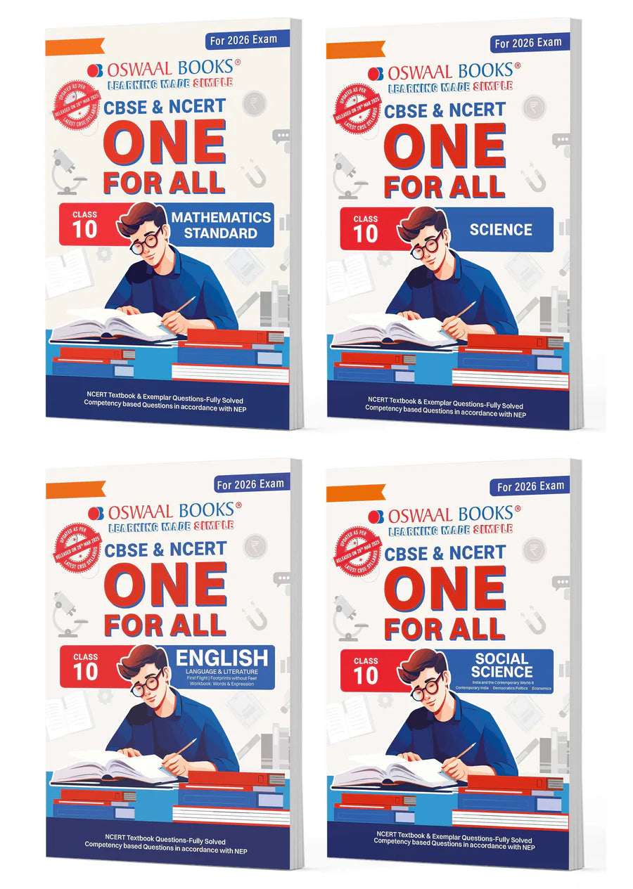 CBSE & NCERT One For All Class 10 | English | Science | Social Science & Mathematics Basic | With Topic Wise Notes (Set Of 4 Books)