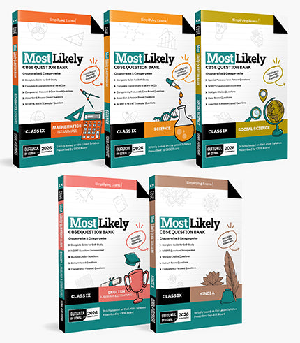 Gurukul by Oswal Most Likely CBSE Question Bank Class 9 Bundles (Set of 5) : Maths, Science, Social Science, English & Hindi A for Exam 2026